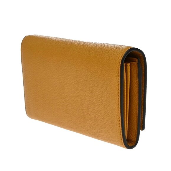 GUCCI GG Logo Horsebit Bifold Long Wallet Leather Yellow Italy 32EF698 - Picture 4 of 15